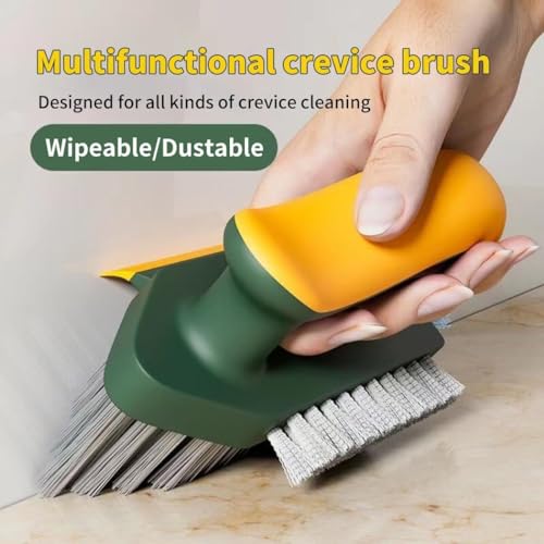 SHUTTLE ART 4 in 1 Tile Grout Cleaner Brush with Squeegee, V-Shape Gap Scrub Brush Crevice Cleaning Brush Tools,Multifunctional Scrubbing Floor Brush for Cleaning Corner - Image 4