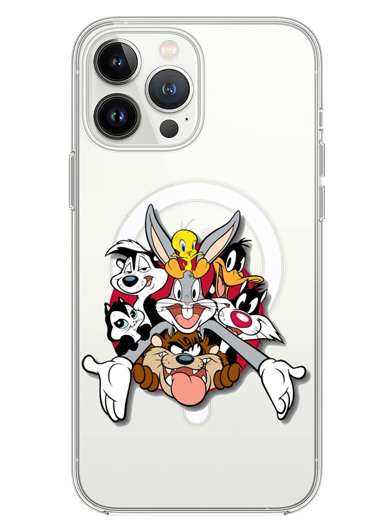 Theodor - Magnetic Case for iPhone 13 Pro Max 6.7-inch Compatible with MagSafe Wireless Charging, Shockproof Phone Bumper Cover Looney Tunes - Image 1