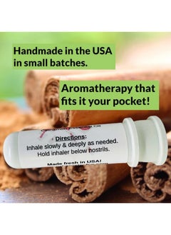 Urban ReLeaf Cinnamon Essential Oil Aromatherapy Nasal Inhaler — Pure Undiluted Spicy Oil, Easy Open Snap Top. Made in USA. Alcohol-Free. No Mess. Pocket Size.  - Image 3