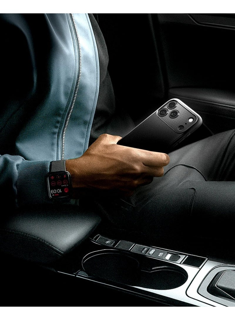 Spigen غطاء حماية Rugged Armor MagFit لجهاز iPhone 17 Pro MAX مع MagSafe وملمس ألياف الكربون (2025) - أسود غير لامع - Image 5