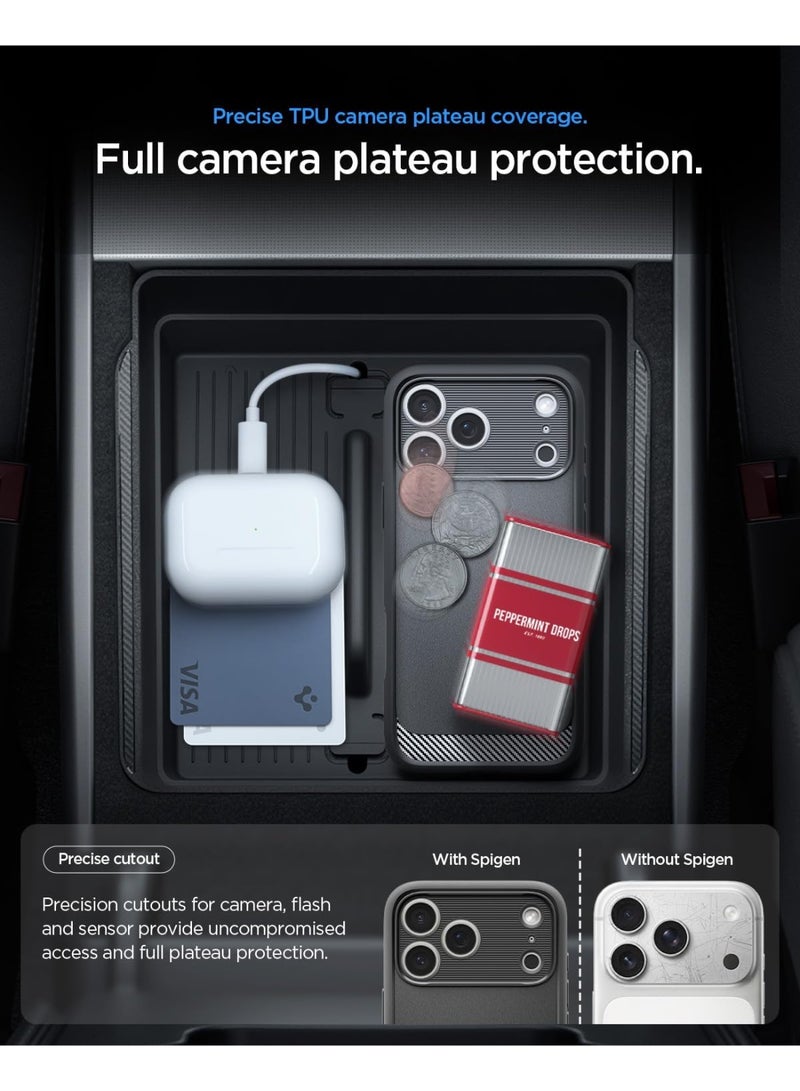 Spigen Rugged Armor MagFit iPhone 17 Pro MAX Case Cover with MagSafe and Carbon Fiber Textures (2025) - Matte Black - Image 3