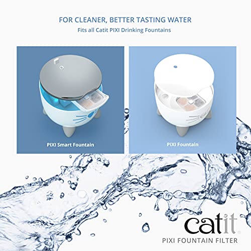 Catit PIXI Cat Drinking Fountain Original Filter, Official Replacement Triple Action Water Filter, 3-Pack, White - Image 2