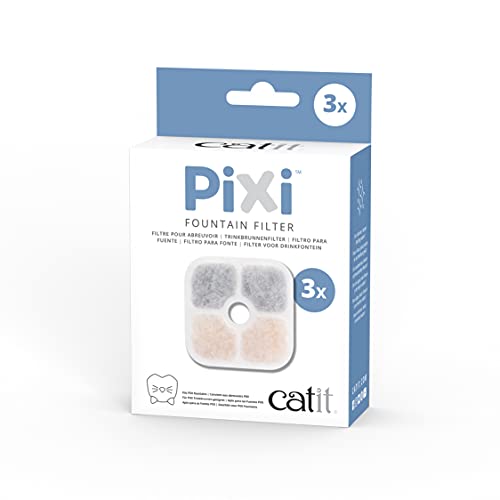 Catit PIXI Cat Drinking Fountain Original Filter, Official Replacement Triple Action Water Filter, 3-Pack, White - Image 1