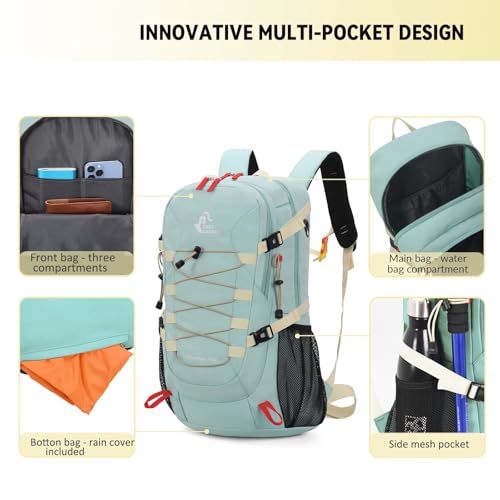 Bseash 40L Waterproof Hiking Backpack with Rain Cover, Outdoor Sport Travel Bag Daypack for Camping Climbing Skiing Cycling (Blue) - Image 5