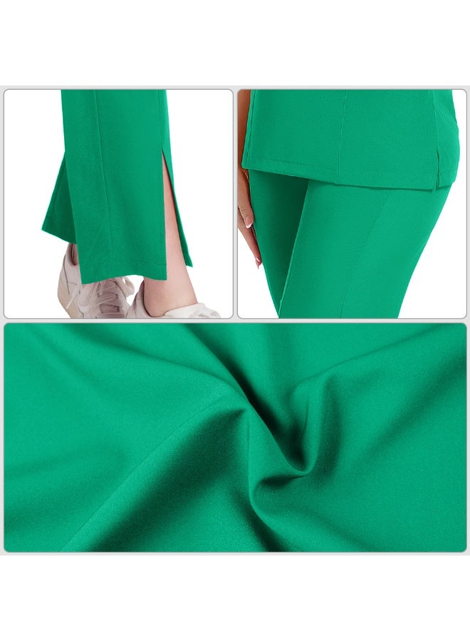 Loquat Womens Medical Scrubs Set Medical Uniform Set Rose Red - Image 3