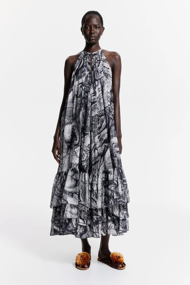 H&M Patterned chiffon dress