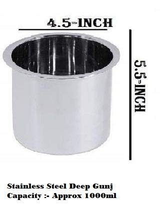 Bartan Star بطن نجم وعاء ستانلس ستيل عميق للحليب والماء (1 لتر، 2 لتر و3 لتر) - Image 3