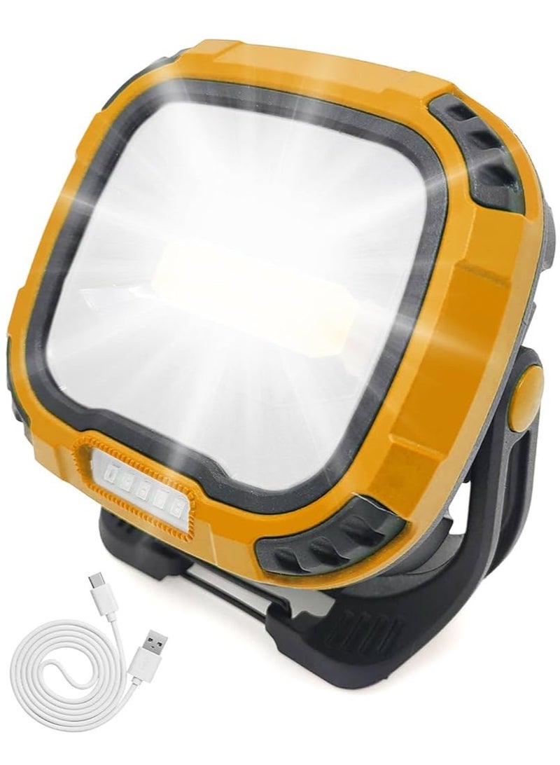 QLIGHT 50W Multifunctional LED Rechargeable Camping Light, 6 Modes 4 Brightness of Light Portable Work Light 4500LM, Display Power Function Flood Light Waterproof ＆USB Charging Camping Lantern, Suitable Light for Outdoor Camping, Fishing - Image 1