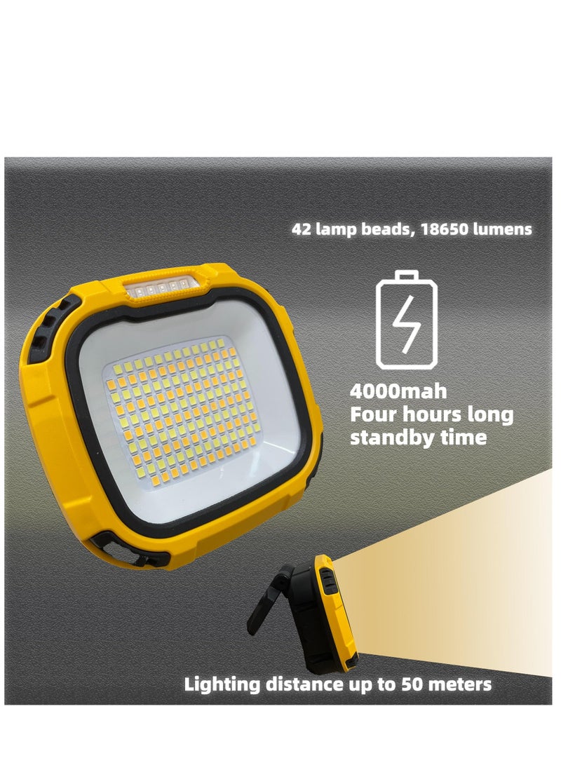 QLIGHT 50W Multifunctional LED Rechargeable Camping Light, 6 Modes 4 Brightness of Light Portable Work Light 4500LM, Display Power Function Flood Light Waterproof ＆USB Charging Camping Lantern, Suitable Light for Outdoor Camping, Fishing - Image 2