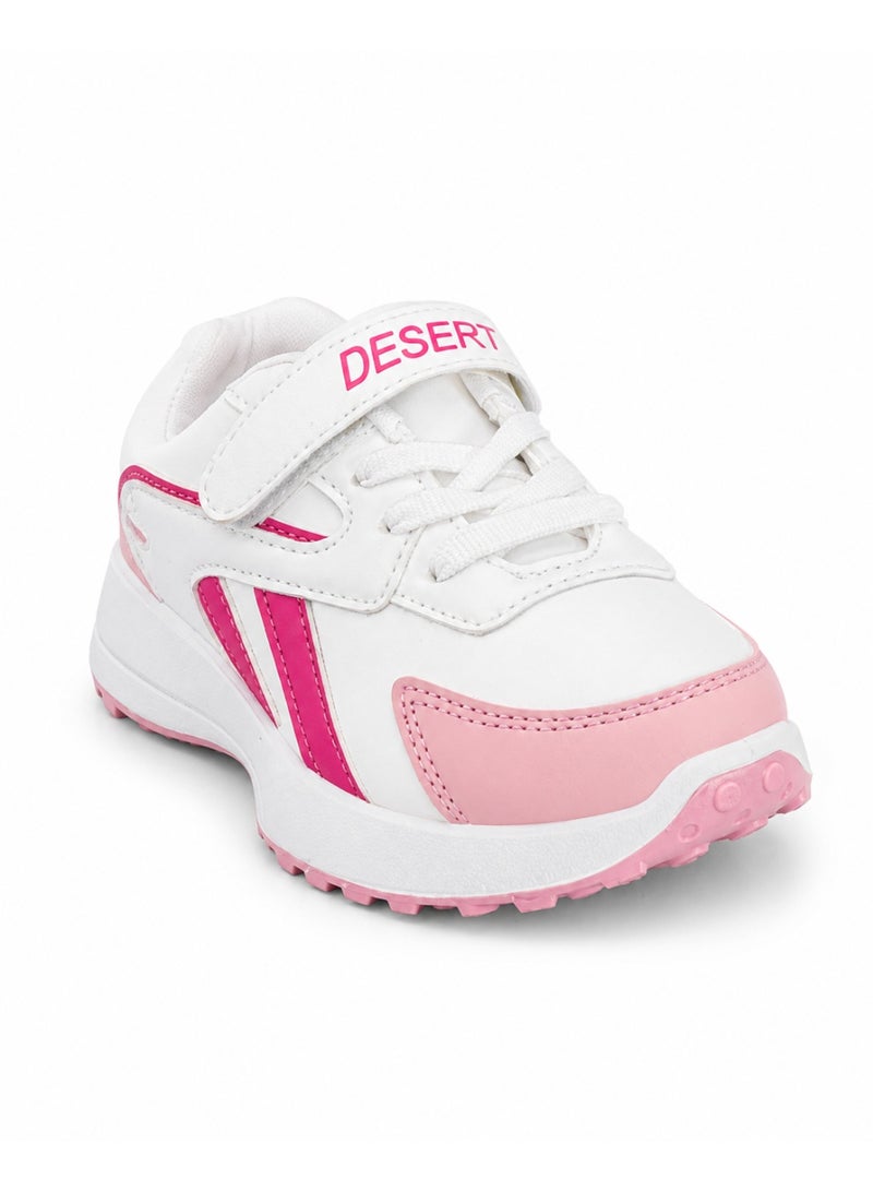 Junior Fashion Leather Sneakers – Bold Side Color Block