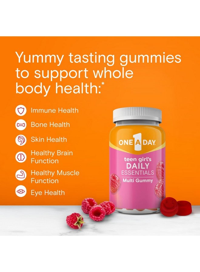 One A Day Teen Girl’s Daily Essentials Multivitamin Gummies, Teen Girl Multivitamins with Biotin, Vitamin B12 and B6, Vitamin C, Raspberry Natural Flavor, 120 Gummies - Image 2