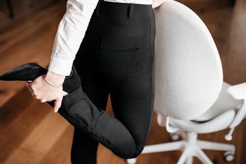 Yogipace,4 Pockets/Belt Loops,Women's Straight Leg Yoga Dress Pant Work Pants Office Slacks,31",Black,Size M - Image 5