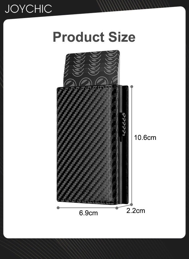 Joychic محفظة بطاقات مع جيب للعملات المعدنية وإغلاق مغناطيسي وبطاقات منبثقة، مع نافذة هوية محفظة جلدية للنقود وبطاقات الائتمان، محفظة بطاقات ائتمانية رفيعة للأعمال مع جيب للنقود للرجال - Image 5