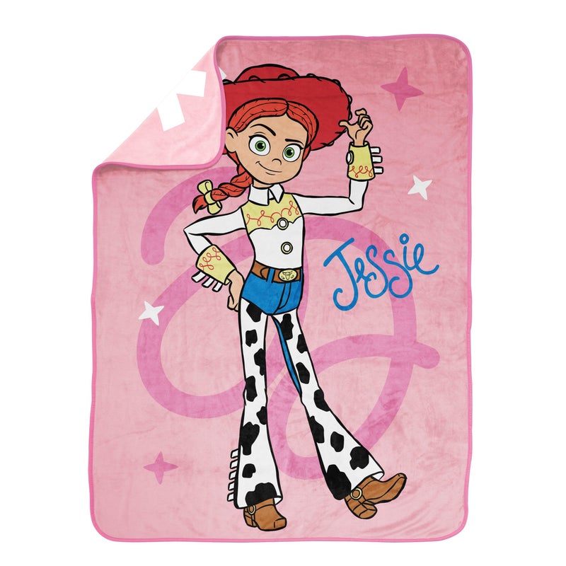 Jay Franco Plush Throw Blanket â€“ 46" x 60" Inches Kids Hero Soft & Cozy Fleece Throw for Bedroom & Couch DÃ©cor, Official Licensed Product, Pink - Toy Story Jessie - Image 5