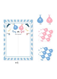 HY Baby Gender Reveal Board, Party Supplies Kit with Decorations Games with 36 PCS Pink Blue Stickers, Gender Reveal Voting Poster Board, Chalkboard Design Party Games Supplies Kit  - Image 3