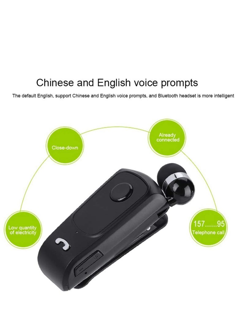 KASTWAVE Bluetooth Headset, Wireless Retractable Handsfree Earpiece Sports Bluetooth 5.1 Headset Single with Mic Noise Cancelling In-ear Earphone for Driver, Trucker, Bike, Sports, etc - Image 2