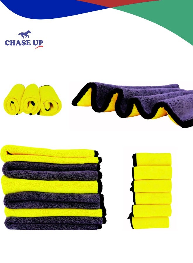 Chase Up Professional Grade Premium Microfiber Towels- Wash Rags with High GSM, Highly Absorbent, Soft & Lint-Free - Cleaning Rags Cloths for Car Wash Detailing Drying & Home Cleaning Supplies - Image 1