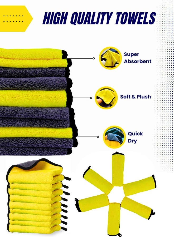 Chase Up Professional Grade Premium Microfiber Towels- Wash Rags with High GSM, Highly Absorbent, Soft & Lint-Free - Cleaning Rags Cloths for Car Wash Detailing Drying & Home Cleaning Supplies - Image 2