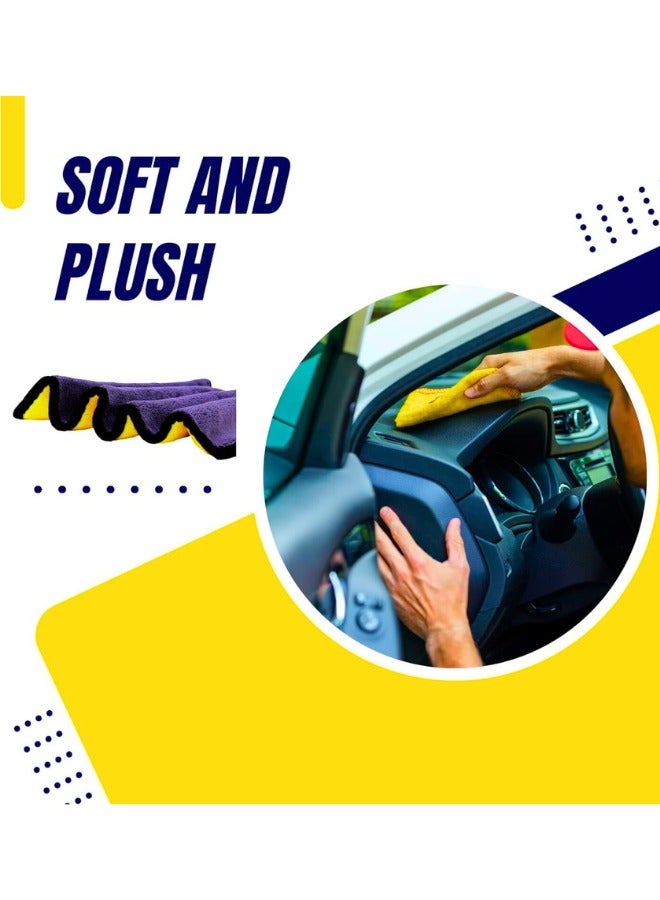 Chase Up Professional Grade Premium Microfiber Towels- Wash Rags with High GSM, Highly Absorbent, Soft & Lint-Free - Cleaning Rags Cloths for Car Wash Detailing Drying & Home Cleaning Supplies - Image 3