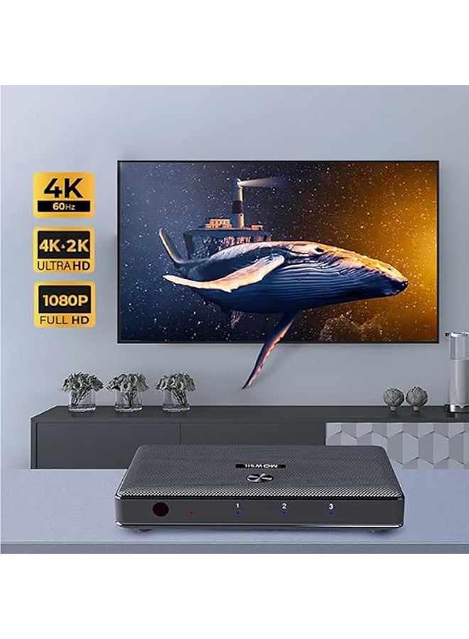 MOWSIL 4K 1x2 HDMI Splitter by - 1 Port to 2 HDMI Display Duplicate/Mirror - Powered Splitter Ver 1.4 Certified for Full HD 1080P High Resolution & 3D Support (One Input To Two Outputs) - Image 4