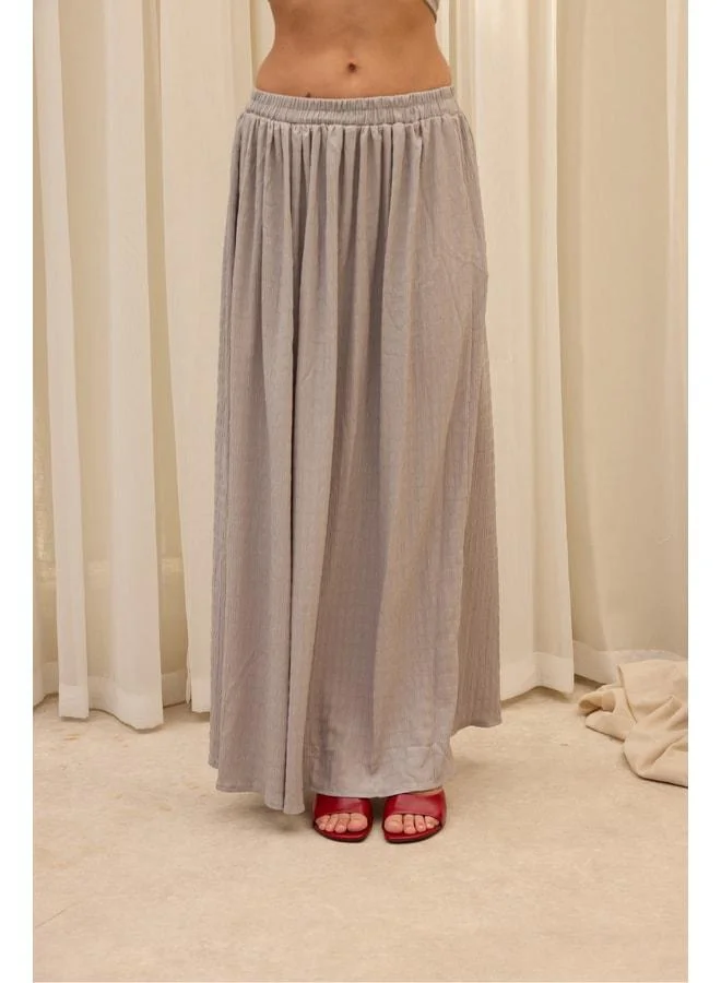 MAI STUDIOS CO.  Indriya Gray Crop Skirt Set for Women | Best Price UAE