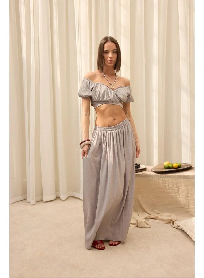 ماي استوديوز كو مجموعة إندريا رمادية قصيرة الكروب