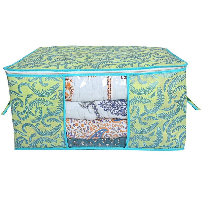 Kuber Industries 2 Piece Non Woven Exclusive Underbed Storage Organiser Green - Image 3