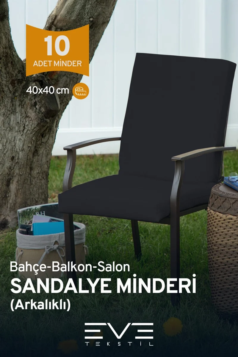 ايفي تكستل Garden - Living Room - Balcony Backrest Zippered Connectable Washable Chair Cushion 10 Pieces
