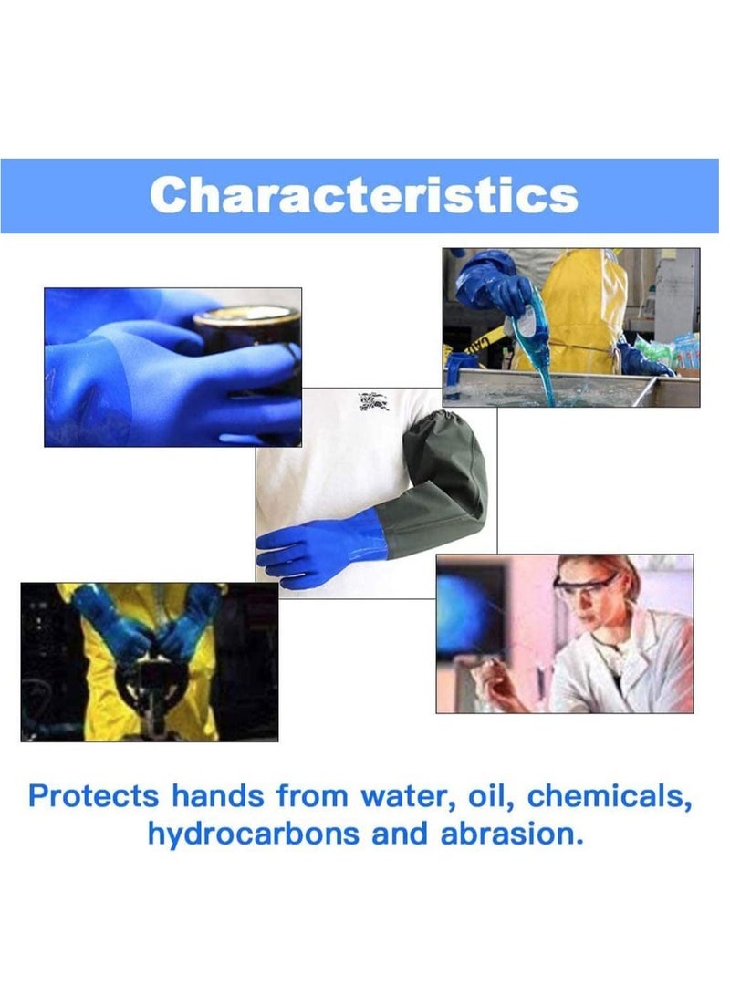 Plastic Gloves Pond Cleaning Gloves Drainage Gloves Full Arm Gloves Elastic Band PU Gloves Wear-Resistant Waterproof - Image 5