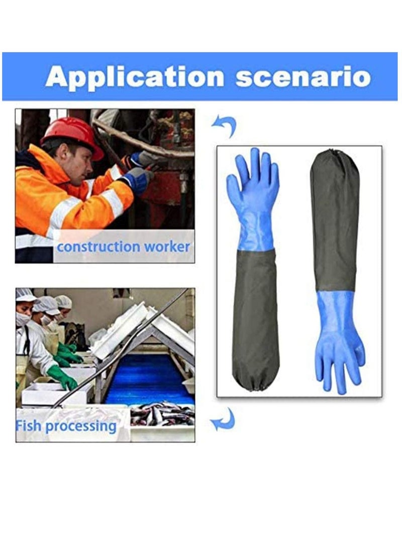 Plastic Gloves Pond Cleaning Gloves Drainage Gloves Full Arm Gloves Elastic Band PU Gloves Wear-Resistant Waterproof - Image 3