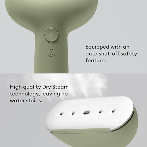 Steamery Handheld Clothes Steamer Cirrus 3, 1200W, US Plug, Heated Ironing Plate, Fast Heat Up, Garment Wrinkle Remover, Green - Image 3