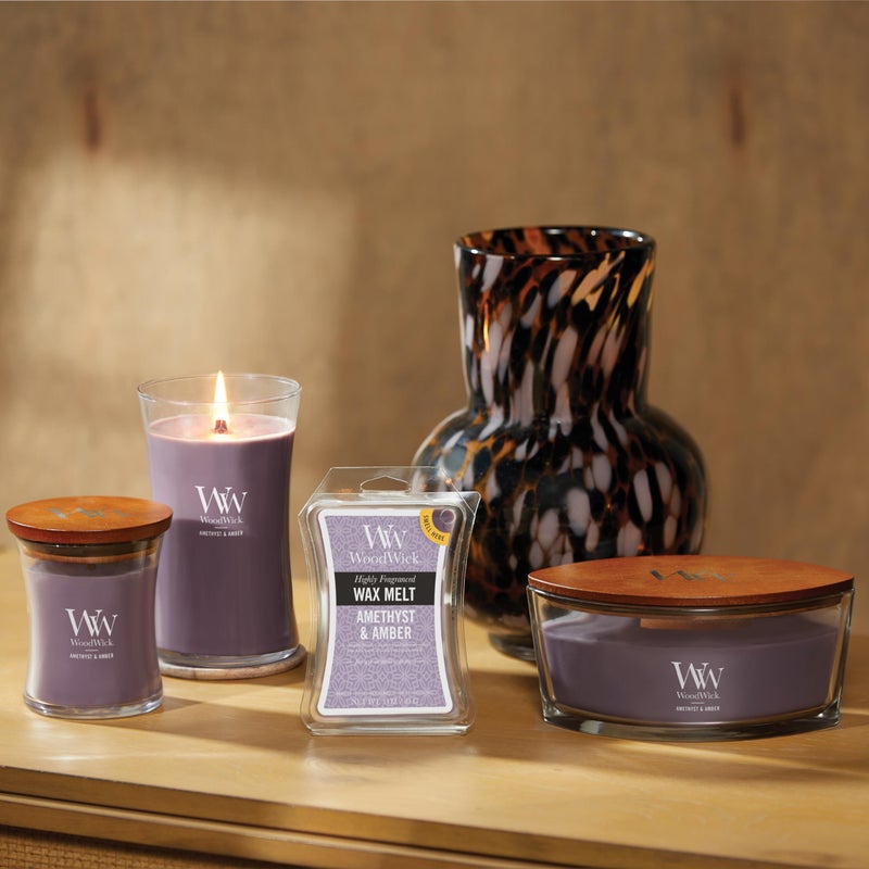 WoodWick Amethyst & Amber Gifts for Women and Men, 9.7 oz Medium Hourglass Candle with Crackling Wick - Image 5
