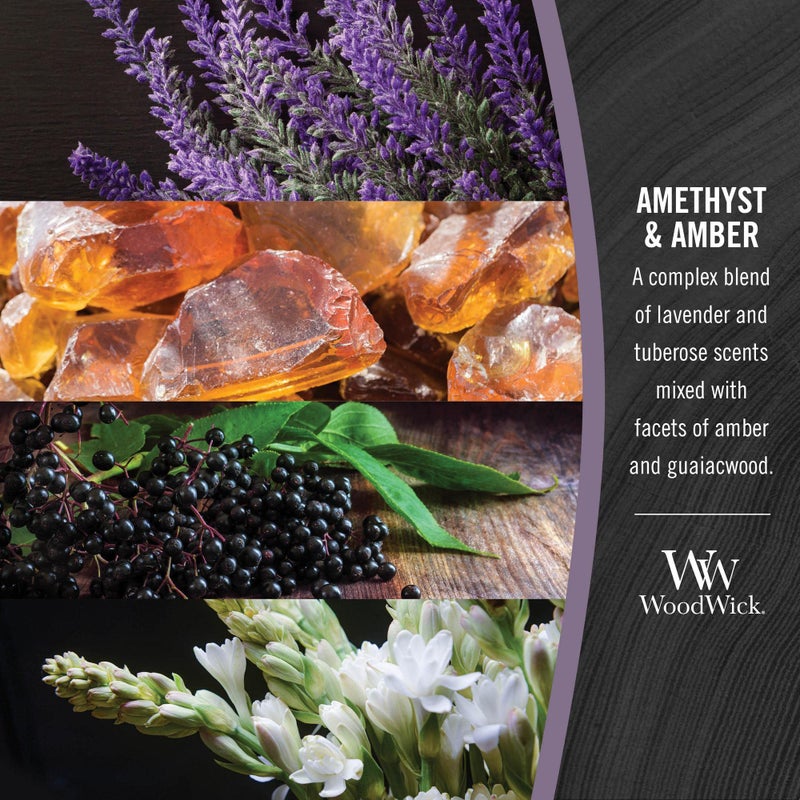 WoodWick Amethyst & Amber Gifts for Women and Men, 9.7 oz Medium Hourglass Candle with Crackling Wick - Image 2