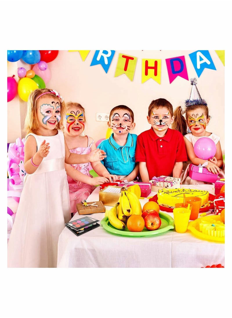 Excefore 15 Colors Face Paint Kit for Kids, Non-toxic Professional Palette Washable with Brush for Kids for Art Show, Party Colsplay Makeup Festive Face Paint  - Image 2