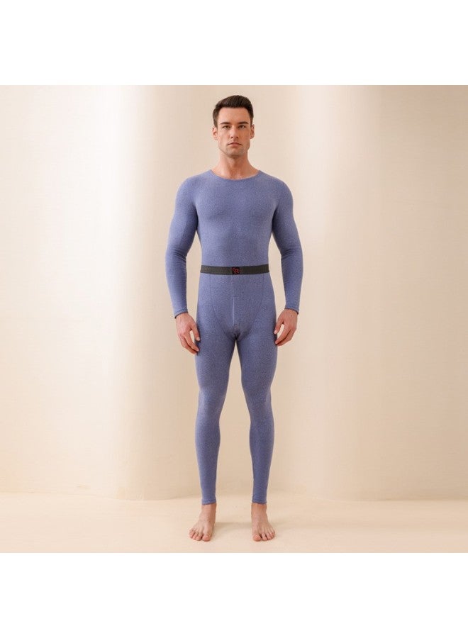 Gold Velvet Velvet Thermal Underwear Suit Men's Autumn And Winter Fleece-lined Silk Silk Round Neck Autumn Clothes Women's Autumn Pants