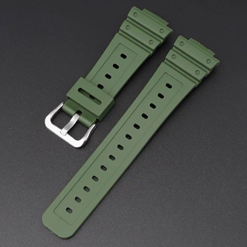 Bluejw حزام مطاطي بديل لساعات كاسيو جي-شوك GA-2100 DW-5600 – حزام رياضي من TPU بعرض 16 مم مع مشبك من الفولاذ المقاوم للصدأ - Image 1