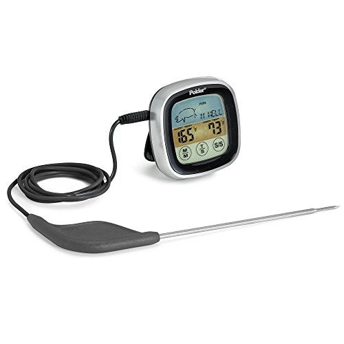 Polder THM-309-95 Accu-Touch In-Oven Thermometer & Timer with Ultra Probe, Touch Screen Control, 8 USDA Safe Temperature Presets, Black - Image 4