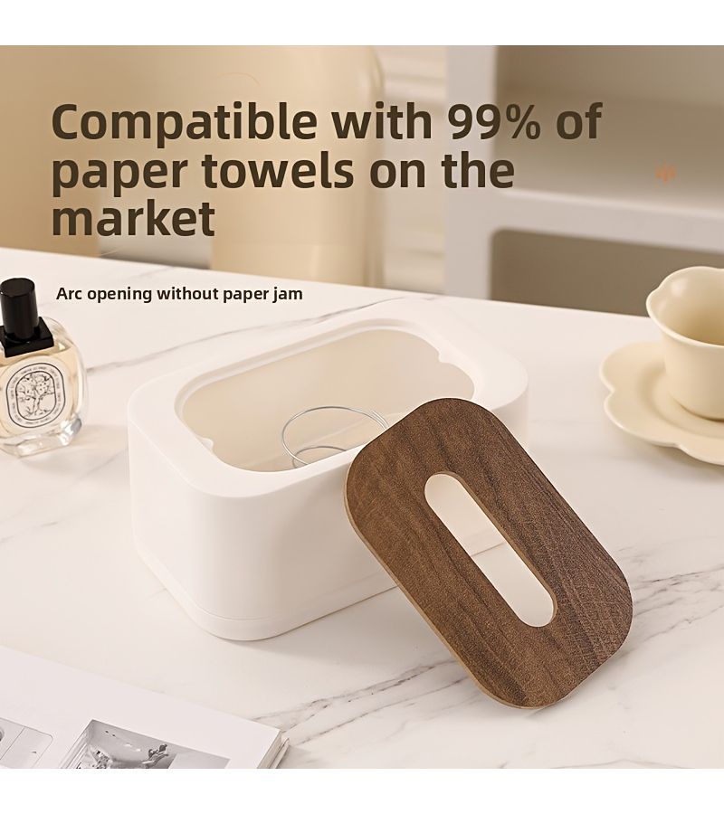 Beige Multi Function Tissue Box With Desk Storage And Dispenser - Image 5