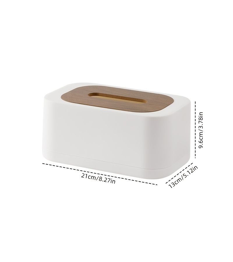 Beige Multi Function Tissue Box With Desk Storage And Dispenser - Image 3