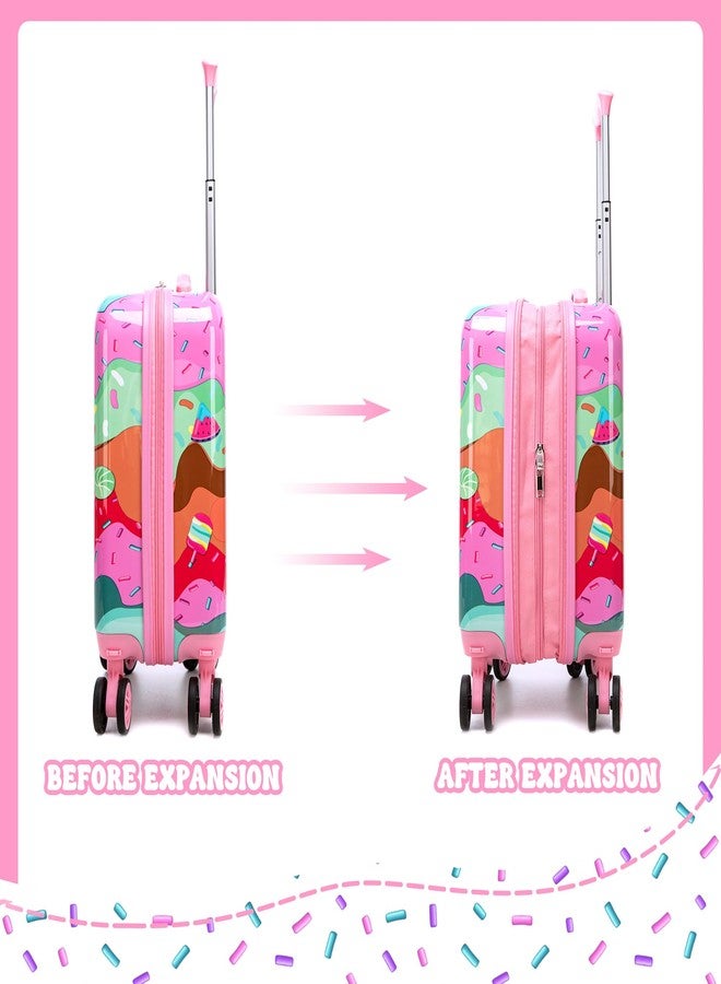 Inprof Cute Kid’s Luggage Set Carry on Toddler Travel Suitcase Airline Approved, 2pcs Ice Cream, 16 inch - Image 5