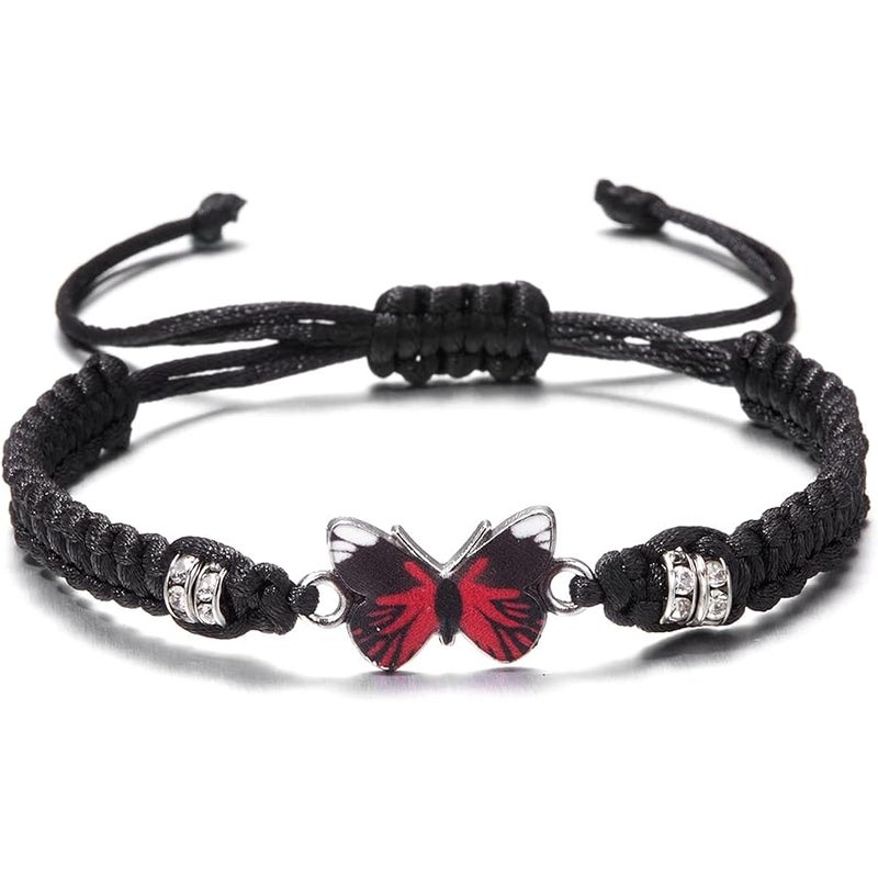 Pingyongchang Butterfly Charm Bracelet Adjustable String Butterfly Friendship Bracelets Cute Hand Woven Colorful Butterfly Charm Bracelets for Women Gifts Jewelry - Image 1