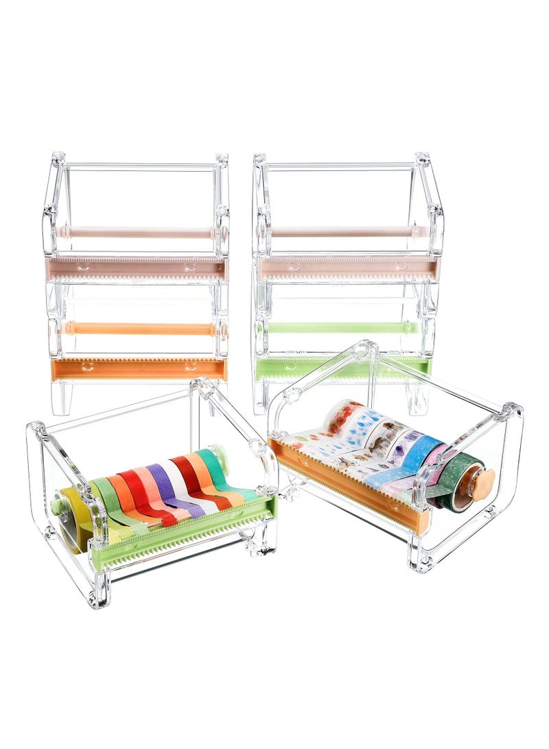 Y&D MAKINGTEC 6Pcs Transparent Visible Washi Tape Dispenser, Multi Masking Cutter Roll Holder, for Art DIY Crafts Sticker, Three Colors  - Image 1