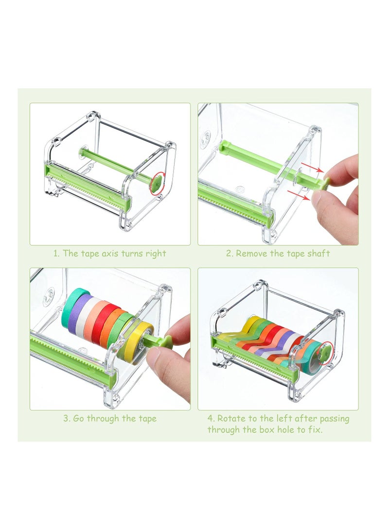 Y&D MAKINGTEC 6Pcs Transparent Visible Washi Tape Dispenser, Multi Masking Cutter Roll Holder, for Art DIY Crafts Sticker, Three Colors  - Image 4