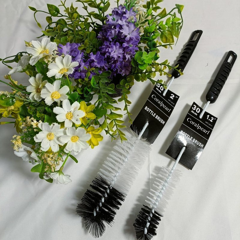 Coralpearl Bottle Brushes Thin Long Handle X 2, Utility Skinny Wire Cleaner Set Big Small, Bendable Flexible for Cleaning Narrow Neck Water, Beer, Wine, Baby Bottles, Pipes, Tubes, Hoses, and Flasks - Image 3