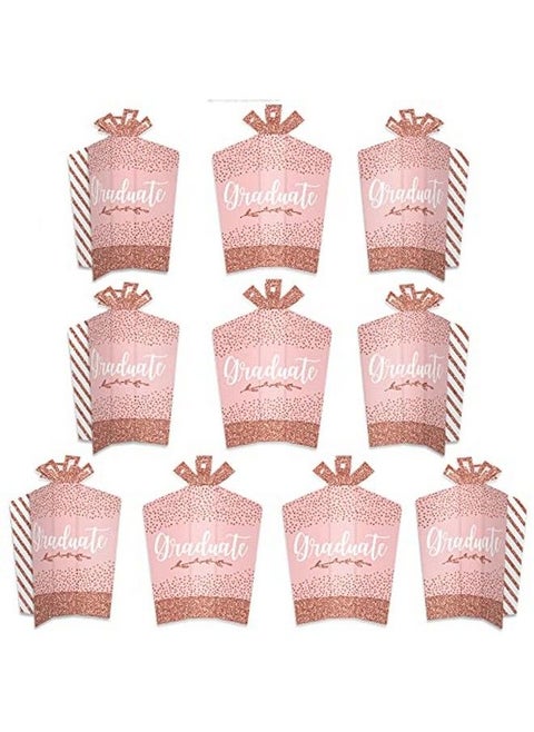 Rose Gold Grad Table Decorations Graduation Party Fold And Flare Centerpieces 10 Count