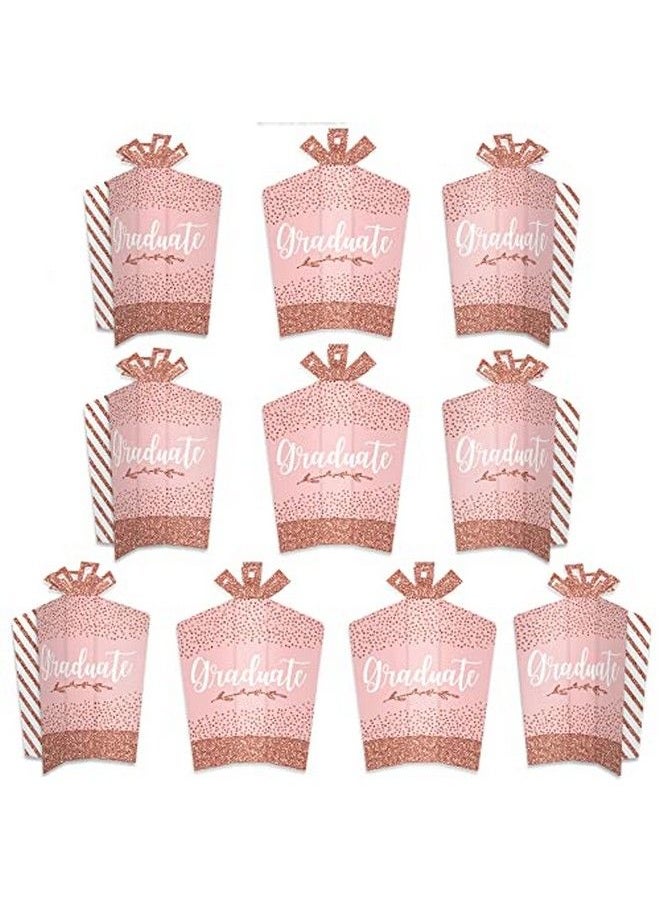 Big Dot of Happiness - Rose Gold Grad Table Decorations Graduation Party Fold And Flare Centerpieces 10 Count - Image 1