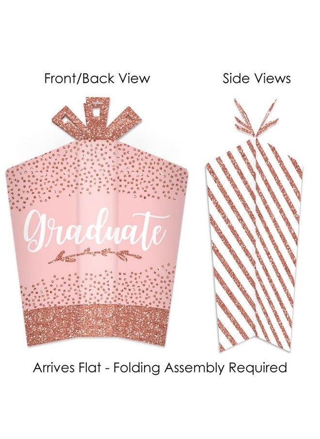 Big Dot of Happiness - Rose Gold Grad Table Decorations Graduation Party Fold And Flare Centerpieces 10 Count - Image 1