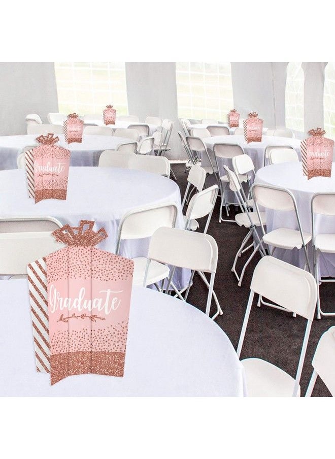 Big Dot of Happiness - Rose Gold Grad Table Decorations Graduation Party Fold And Flare Centerpieces 10 Count - Image 1