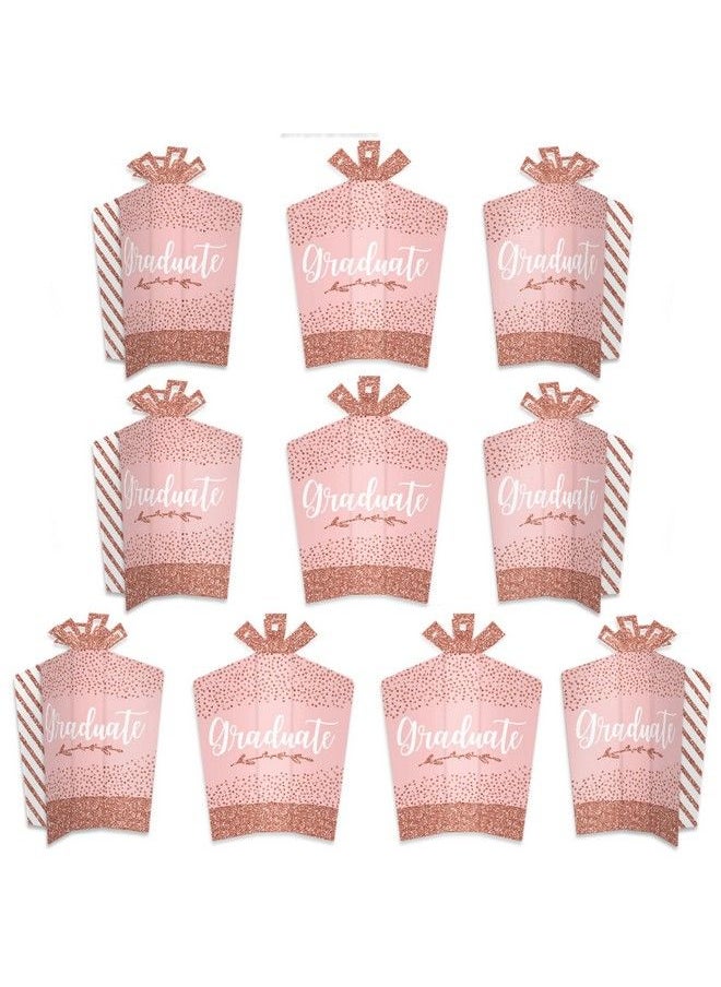 Big Dot of Happiness - Rose Gold Grad Table Decorations Graduation Party Fold And Flare Centerpieces 10 Count - Image 1