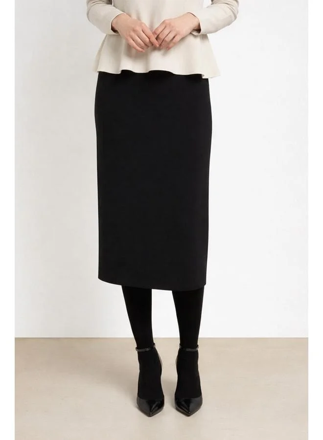 Mısırlı 1951  Black Midi Length Knit Skirt for Women | Best Price UAE